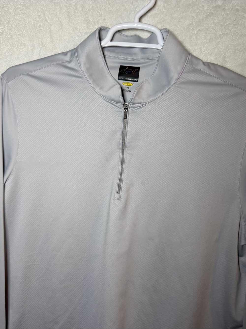 Greg Norman Collection Light Gray Quarter-Zip Performance Men’s Pullover